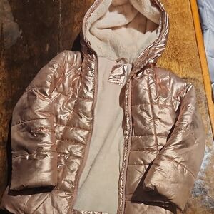Shiny Metallic Hooded Jacket Kids
